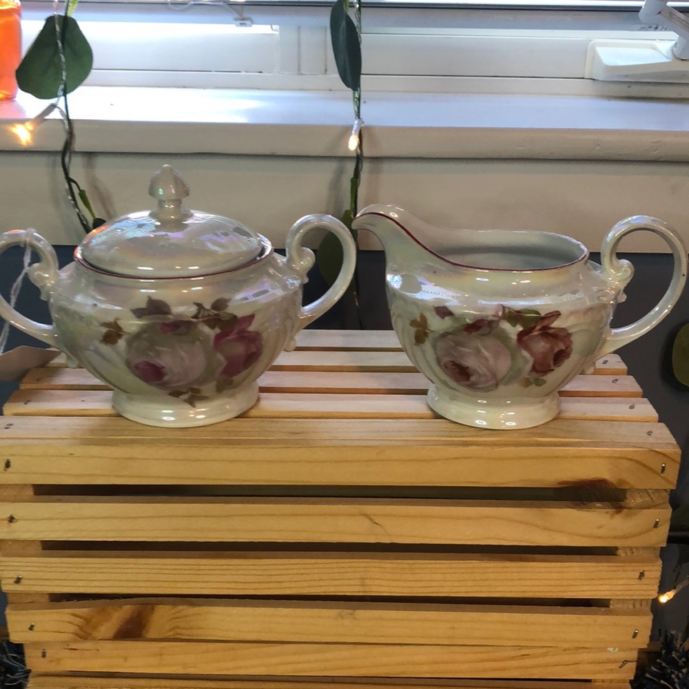 Vintage German Cream and Sugar Set